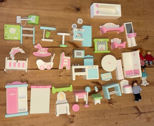 Wooden dolls house furniture - wooden,