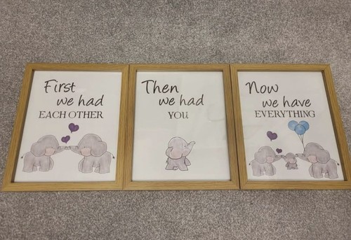 Set oak framed elephant - set, of